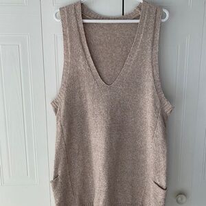 Sleeveless Tan Knit Top